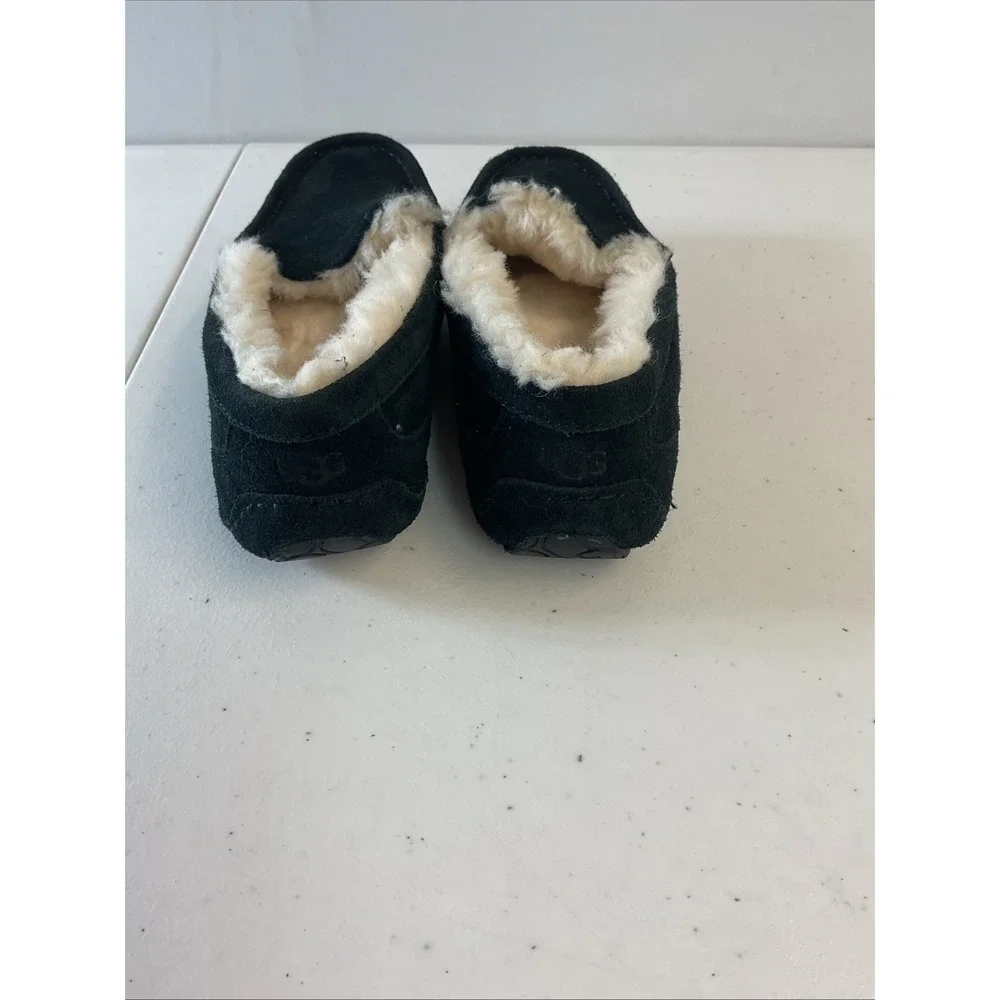 UGG Ansley Slipper Suede Kid Youth 3 BlackShearling Lining Slip‎ On Driver